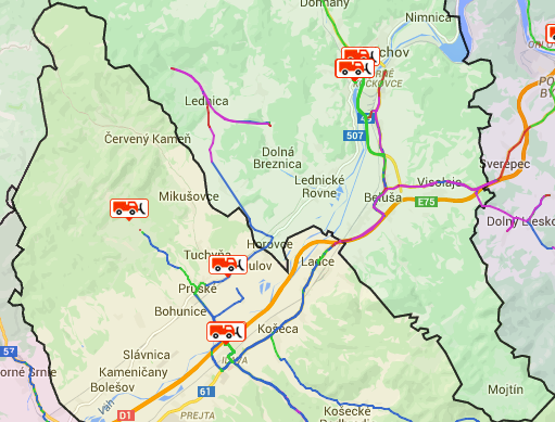 Mapa zimnej údržby - klasická