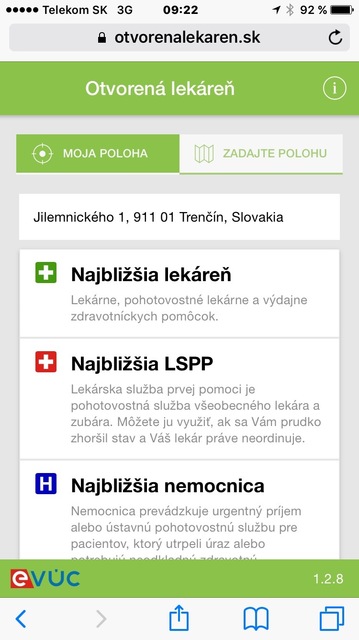 Úvodná obrazovka aplikácie Otvorená lekáreň
